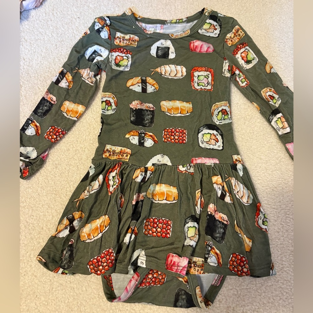 Posh Peanut sushi skirted onesie